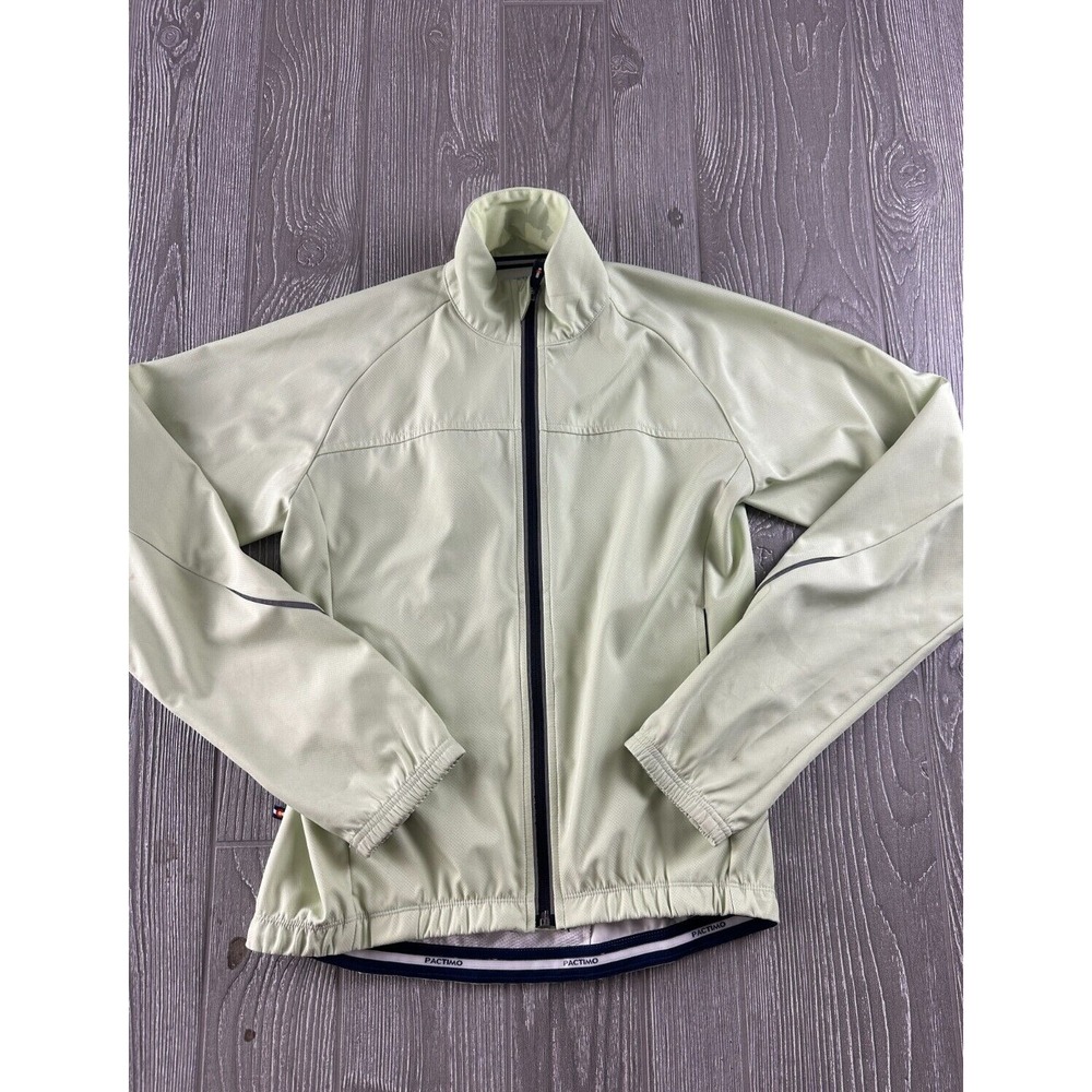Pactimo Womens Full Zip Cycling Jacket XS Light Green Vented Reflective